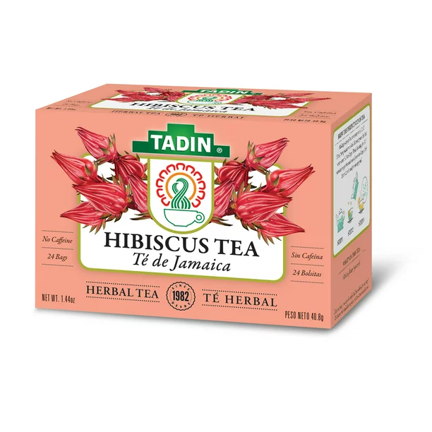 Tadin Herb & Tea Co. Hibiscus Herbal Tea, Caffeine Free, 24 Tea Bags